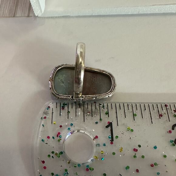 💕 Handmade calcite, gemstone ring, silver plated stamped 925 size 6 - Picture 5 of 6